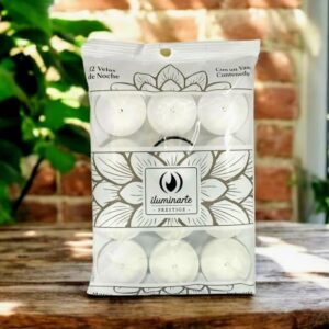 Velas de noche x 12 blancas colgable (iluminarte)