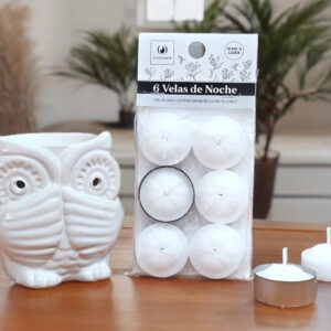 Velas de noche x 6 colgable blanca (iluminarte)
