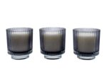 Vela en vaso rayado grande cera vegetal 9,0 x 10,0 - Image 2
