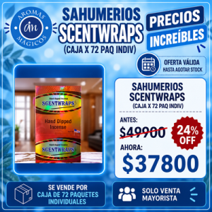 Sahumerios Scentwraps(caja x 72 paquetes individuales)