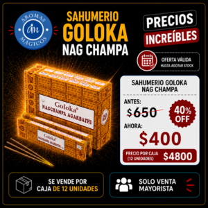 Sahumerios Goloka Nag Champa(Caja x 12 unid)