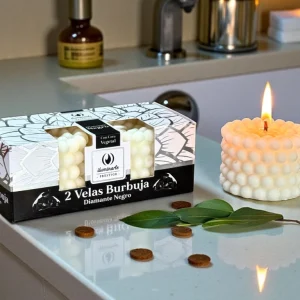 Vela Aromática Cera Vegetal Burbuja x 2